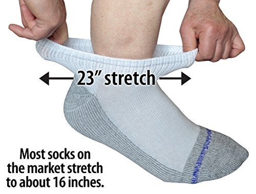 Loose Fit Stays Up Men's and Women's Casual Lower Cut Socks (Pack of 3) Made in USA, Cushioned Sole (US, Alpha, Medium, Regular, Regular, White) - Image 2