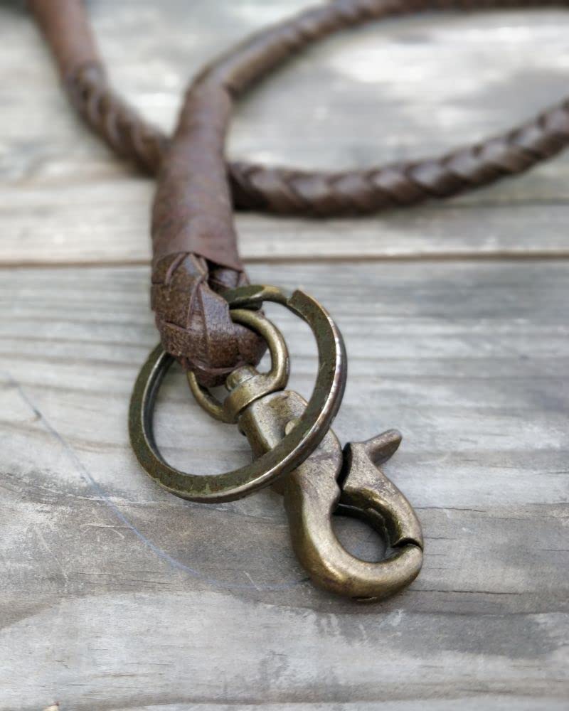 Trip Machine Company Leather BRAIDED KEY CHAIN TOBACCO BROWN - Image 5