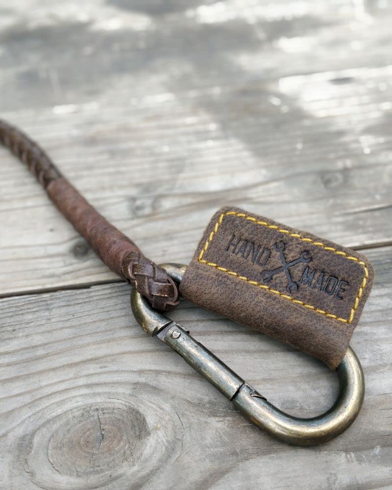 Trip Machine Company Leather BRAIDED KEY CHAIN TOBACCO BROWN - Image 3