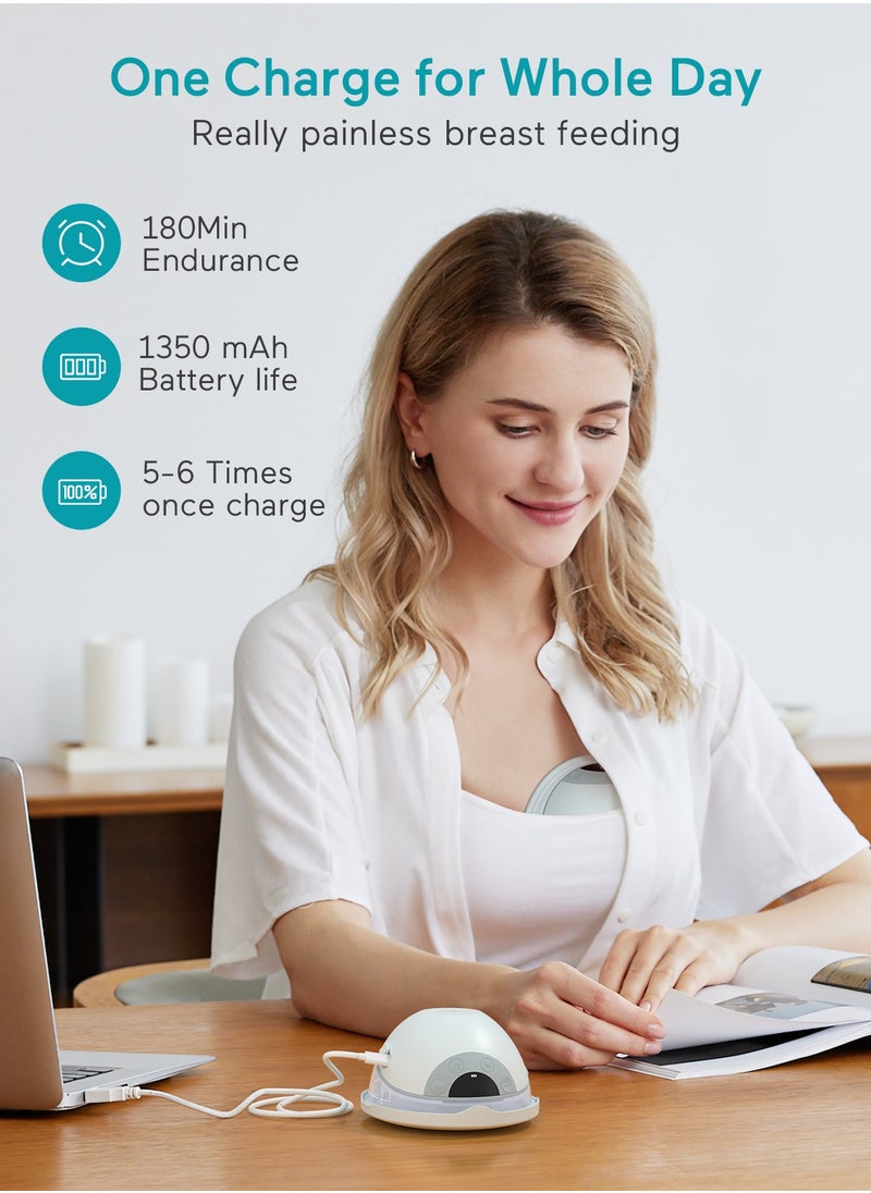 Paruu Paruu P20 Wearable Breast Pump Hands Free，4 Modes & 12 Levels Suction with Soft Double-Sealed Flange, Electric & Portable Pump Accessories, LED Display  - Image 5