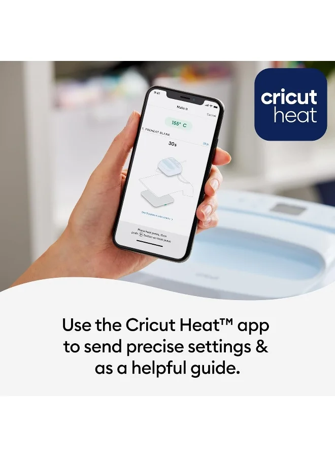 Cricut Easy Press 3 22.5Cmx22.5Cm (9"X9") Heat Plate  Heats Up To 205°C (400°F)  Bluetooth-Enabled Heat Press For Iron On Vinyl (Htv) Infusible Ink And Sublimation