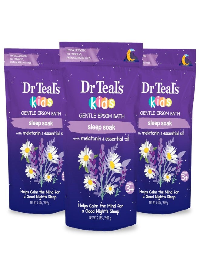 Dr Teal's Kids Gentle Epsom Salt, Sleep Soak with Melatonin & Essential Oil Blend, 2 lbs (Pack of 3) - Image 1