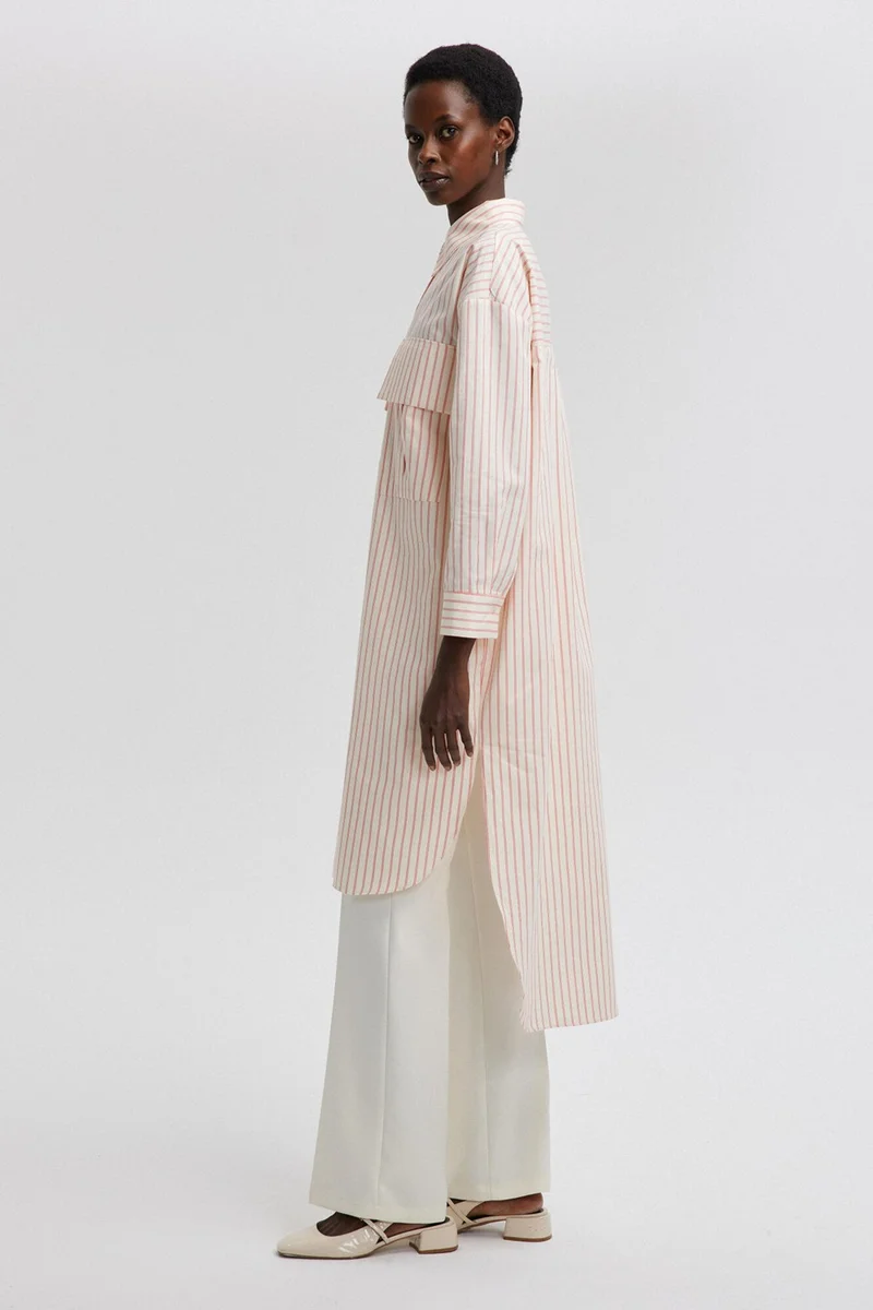 توتشي Striped Long Shirt