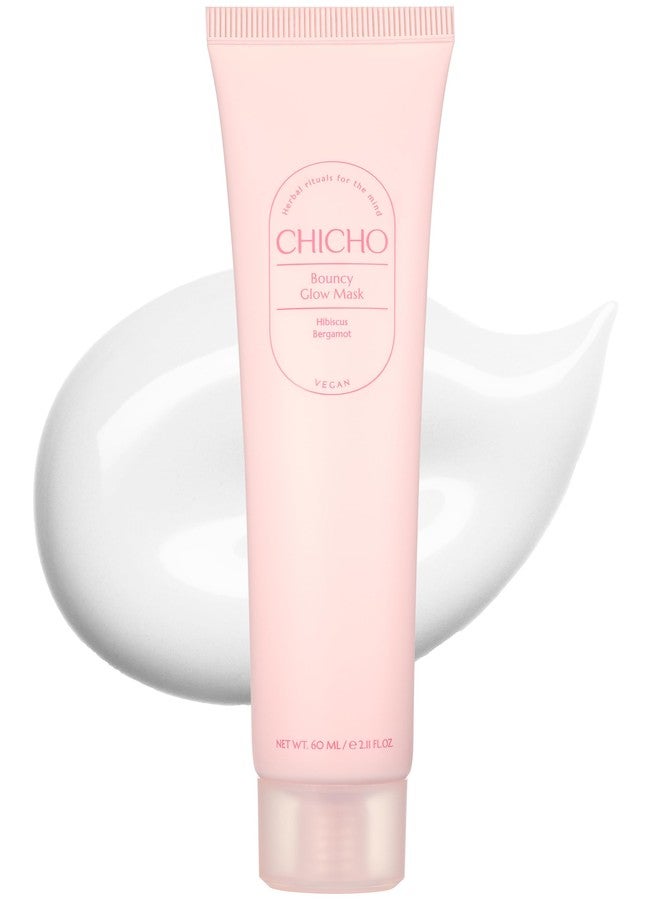 CHICHO Bouncy Glow Overnight Wrapping Peel-Off Mask (2.03 oz) – Vegan 300Da Hibiscus Collagen Film Mask for Glass Skin & Elasticity, Korean Sleeping Face Pack, Sensitive Skin - Image 1