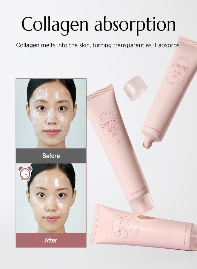 CHICHO Bouncy Glow Overnight Wrapping Peel-Off Mask (2.03 oz) – Vegan 300Da Hibiscus Collagen Film Mask for Glass Skin & Elasticity, Korean Sleeping Face Pack, Sensitive Skin - Image 5