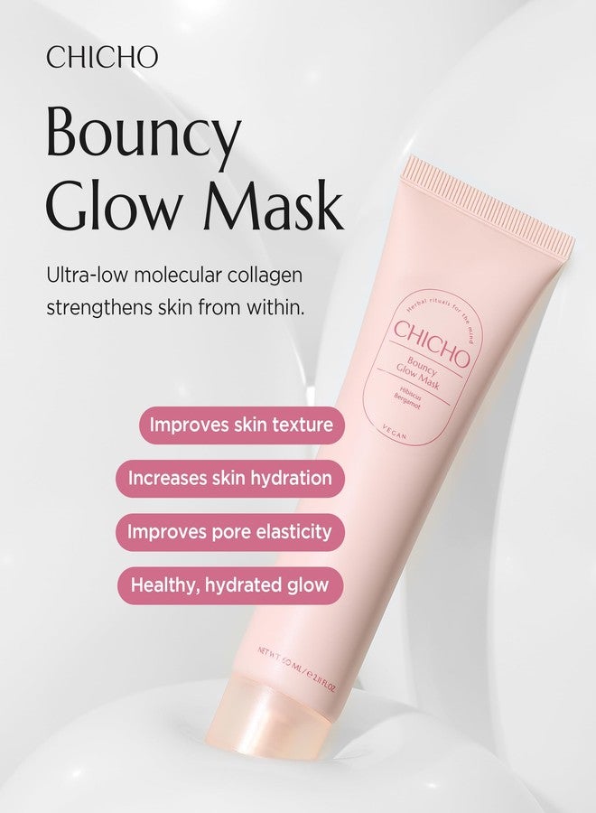 CHICHO Bouncy Glow Overnight Wrapping Peel-Off Mask (2.03 oz) – Vegan 300Da Hibiscus Collagen Film Mask for Glass Skin & Elasticity, Korean Sleeping Face Pack, Sensitive Skin - Image 2
