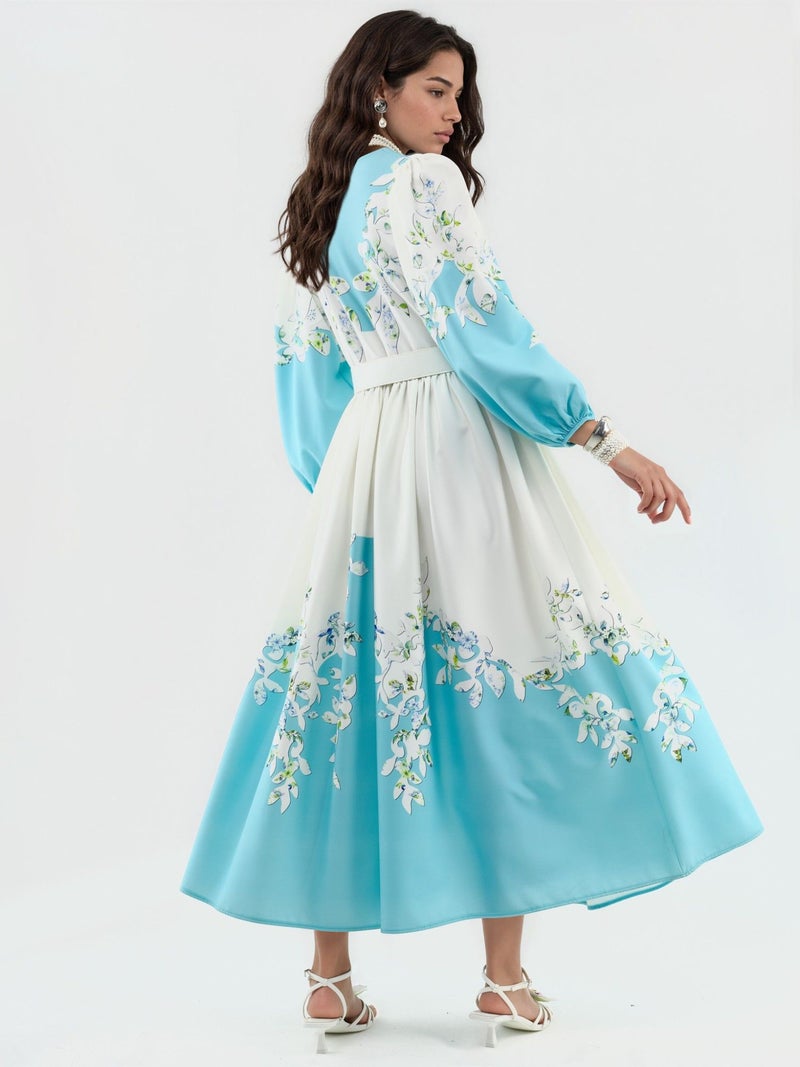 Jennyfer Floral Maxi Dress with V-Neck and Button Detail - Image 2