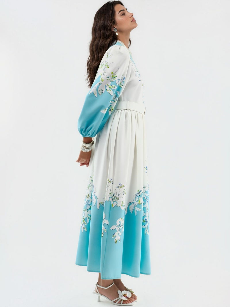 Jennyfer Floral Maxi Dress with V-Neck and Button Detail - Image 3
