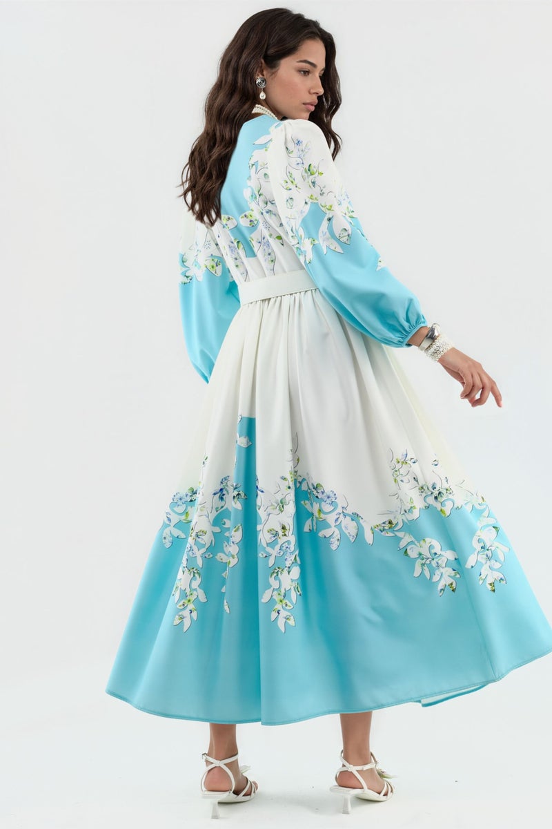Jennyfer Floral Maxi Dress with V-Neck and Button Detail - Image 2