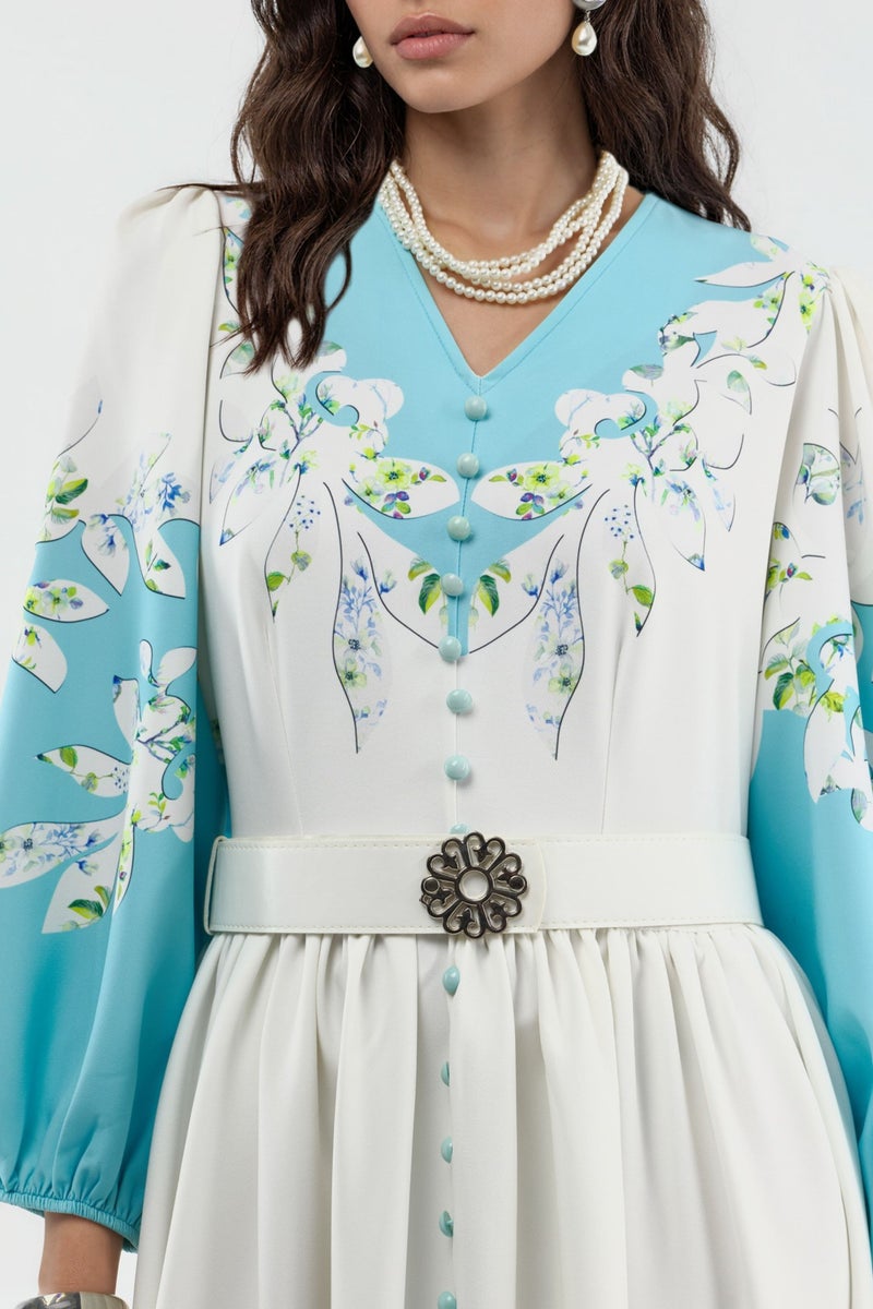 Jennyfer Floral Maxi Dress with V-Neck and Button Detail - Image 5