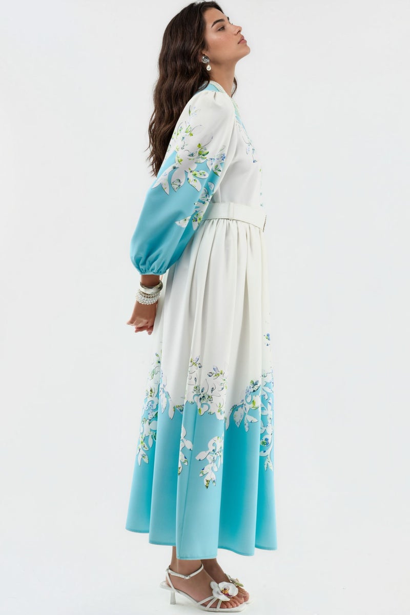 Jennyfer Floral Maxi Dress with V-Neck and Button Detail - Image 3