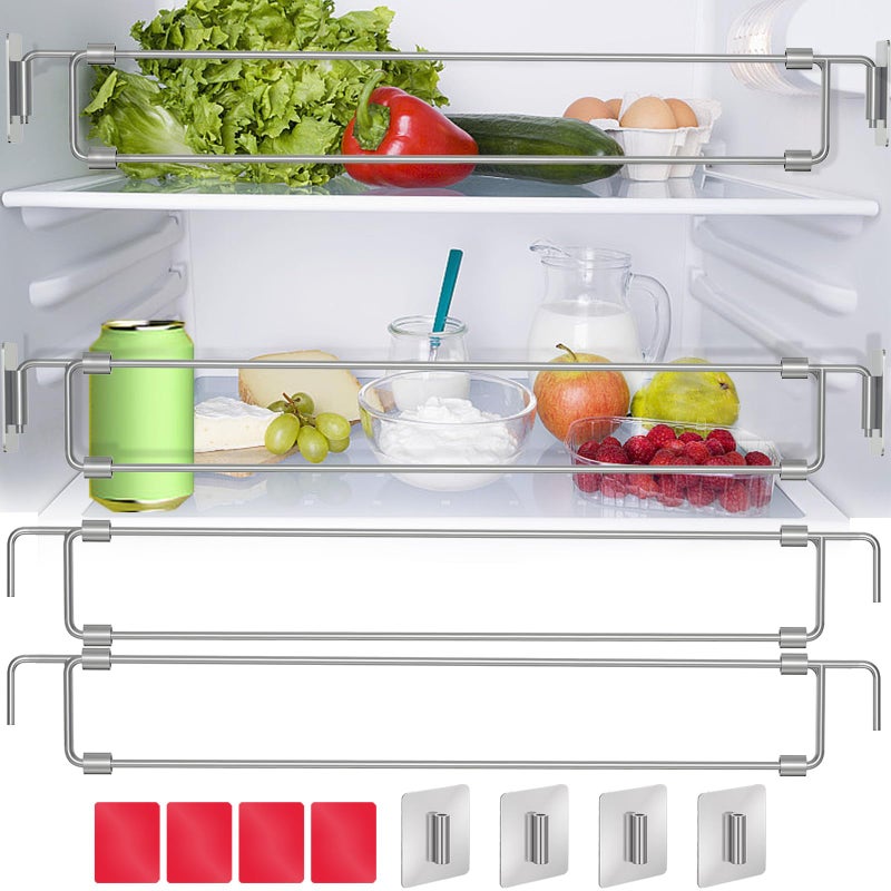Eudaemiles 2 Pack RV Fridge Bars Refrigerator Tension Rods 12442263 Adjustable Stainless Steel RV Fridge Accessories for Camper Refrigerator Kitchen Cupboard Bookshelf - Image 3
