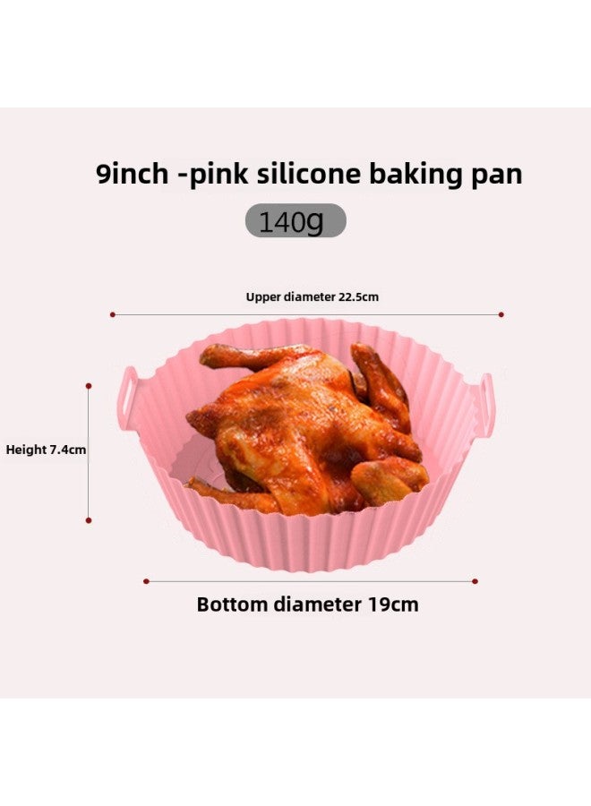 Direct Air Fryer Silicone Baking Pad Household High Temperature Food Grade Silicone Baking Pad Wholesale-Specifications:140g Round 9in Generation Wheel-Color:Light Gray - Image 1