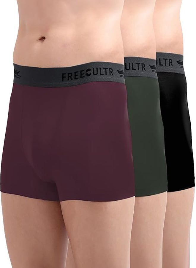 Freecultr FREECULTR Men's Underwear Anti Bacterial Micromodal Airsoft Trunk - Non Itch No Chaffing Sweat Proof -Pack 3  - Image 1