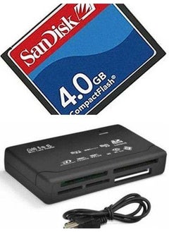 4 GB Compact Flash Sandisk Memory Card - USB 2.0 Cf Card Reader