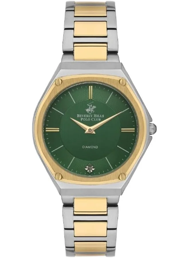 BEVERLY HILLS POLO CLUB BEVERLY HILLS POLO CLUB Women's VJ20C1 Movement Watch, Analog Display and Metal Strap