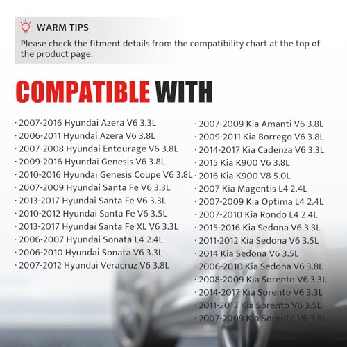 NPAUTO استبدال حزمة ملف الإشعال لسيارات 3.3L 3.8L V6 هيونداي سانتا في سوناتا فيراكروز أزيرا جينيسيس كوبيه، كيا سورينتو أوبتيما روندو سيدونا أمانتي، 2007 2008 2009 2010 2011 2012 2013 2014 2015 2016، UF546 - Image 3