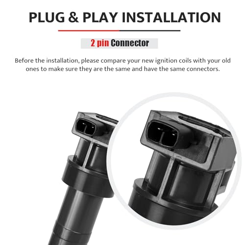 NPAUTO استبدال حزمة ملف الإشعال لسيارات 3.3L 3.8L V6 هيونداي سانتا في سوناتا فيراكروز أزيرا جينيسيس كوبيه، كيا سورينتو أوبتيما روندو سيدونا أمانتي، 2007 2008 2009 2010 2011 2012 2013 2014 2015 2016، UF546 - Image 5