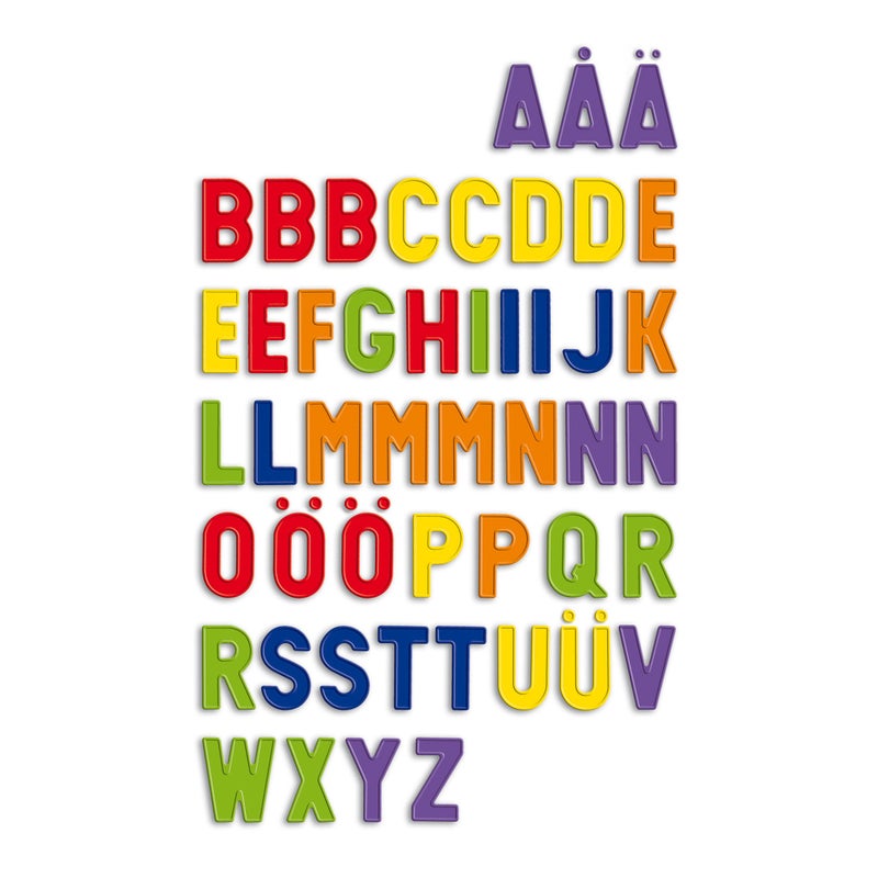 Quercetti Magnetic Uppercase Letters - 48 Piece Alphabet Magnet Set in Assorted Colors (Made in Italy) - Image 3