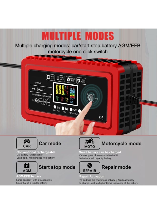 general Smart Battery Charger 12V/24V with LCD Display & Repair Mode - Image 3