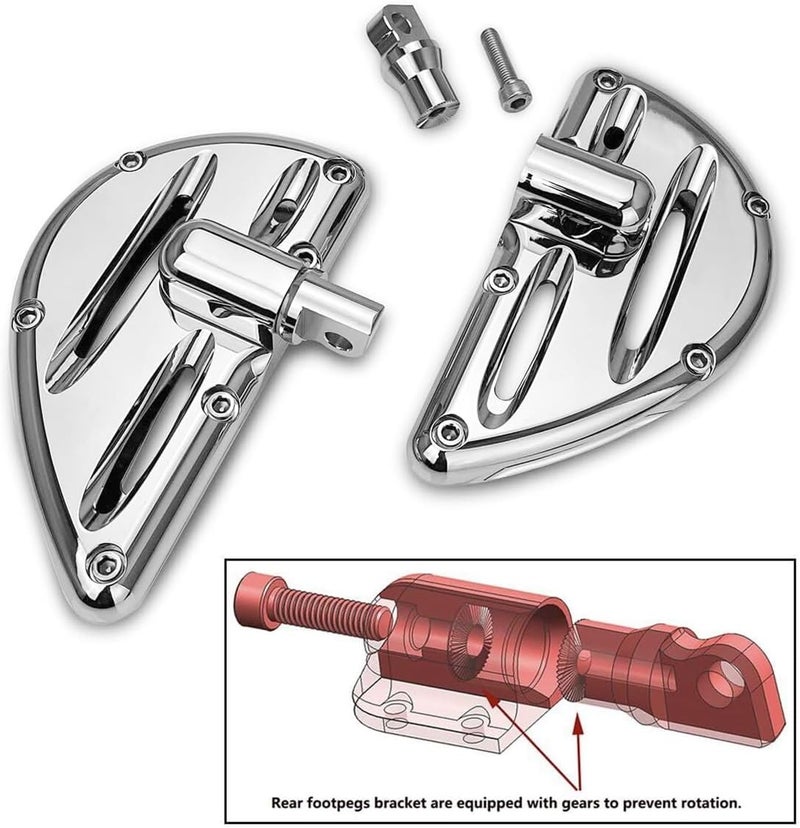 TOPRAMETAL Motorcycle Chrome Driver Floorboards and Passenger Pegs for Harley 1980-Up - Image 5