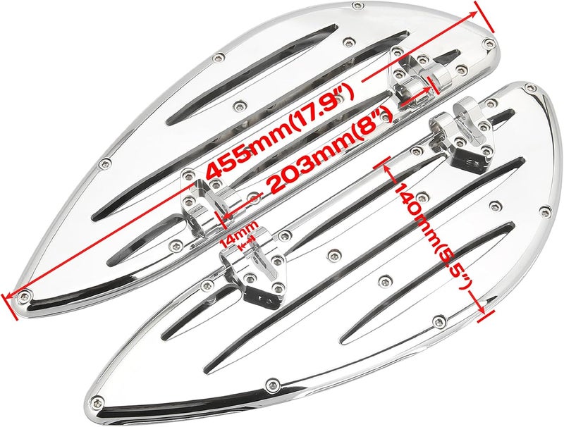TOPRAMETAL Motorcycle Chrome Driver Floorboards and Passenger Pegs for Harley 1980-Up - Image 4