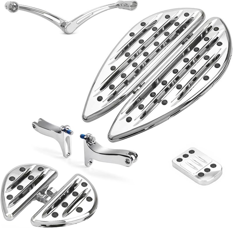 TOPRAMETAL Motorcycle Chrome Driver Floorboards and Passenger Pegs for Harley 1980-Up - Image 1