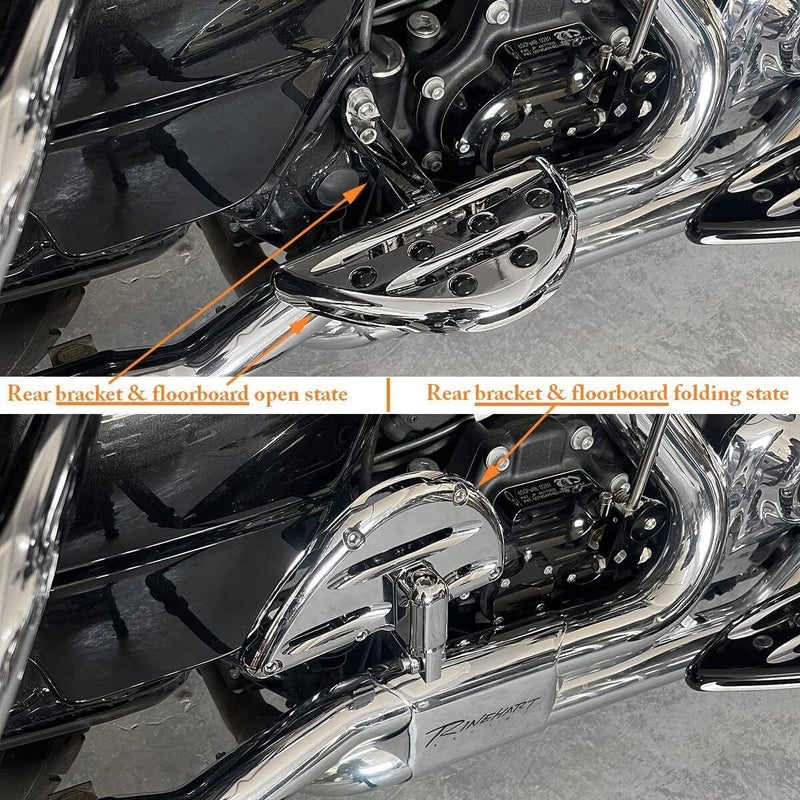 TOPRAMETAL Motorcycle Chrome Driver Floorboards and Passenger Pegs for Harley 1980-Up - Image 2