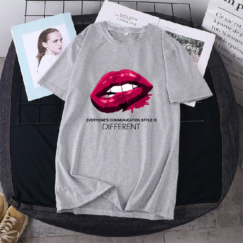 Mid-Length Thin Large Size Loose Round Neck Short-Sleeved Women'S Spring, Summer And Autum Fashion Brand T-Shirts For Men And Women - Image 5