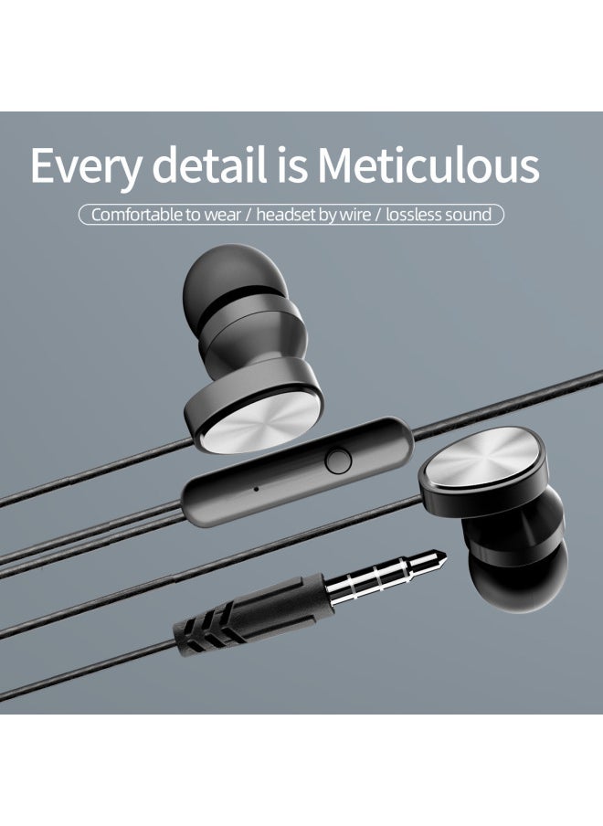 Generic - Pin In-ear Headset With Microphone Wire Control 3.5MM For Apple Huawei Xiaomi Subwoofer Headset Wholesale-Color:Blue - Image 1