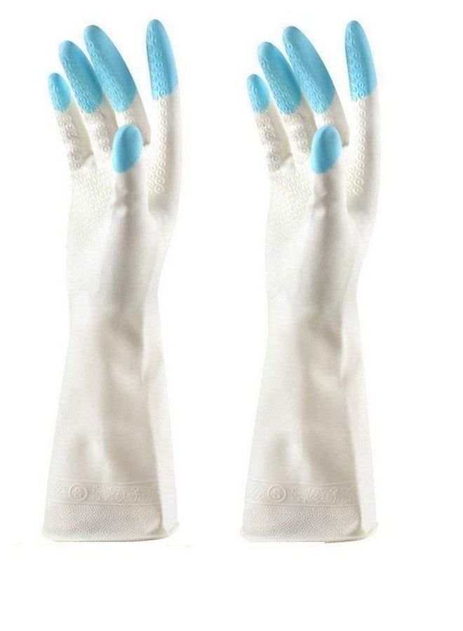 Amzgear Silicone Gloves | Reusable Hand Gloves | Scrubbing Gloves | Hand Gloves For Dish Washing | Car Washing Gloves | Pet Bathing Gloves, Kitchen Dish Washing, Household Use (Random Color-1 Pair) - Image 1