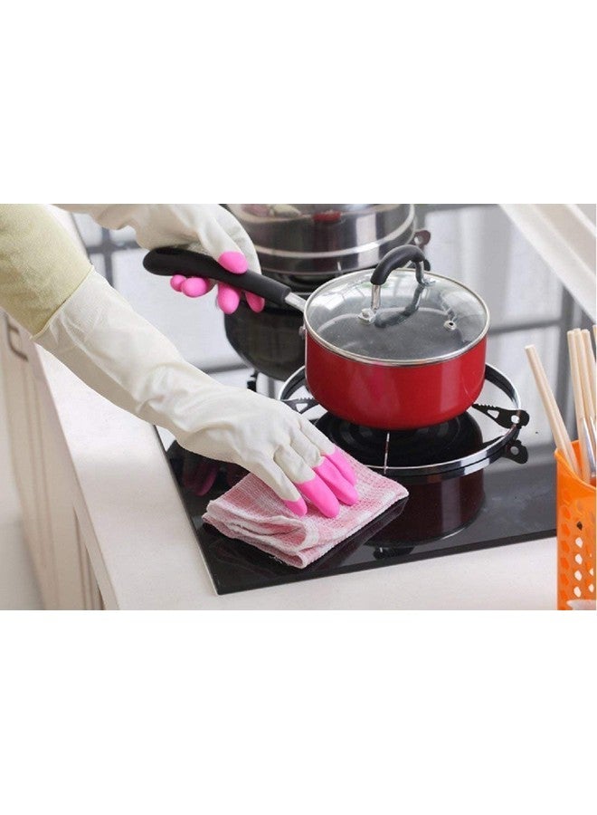 Amzgear Silicone Gloves | Reusable Hand Gloves | Scrubbing Gloves | Hand Gloves For Dish Washing | Car Washing Gloves | Pet Bathing Gloves, Kitchen Dish Washing, Household Use (Random Color-1 Pair) - Image 4