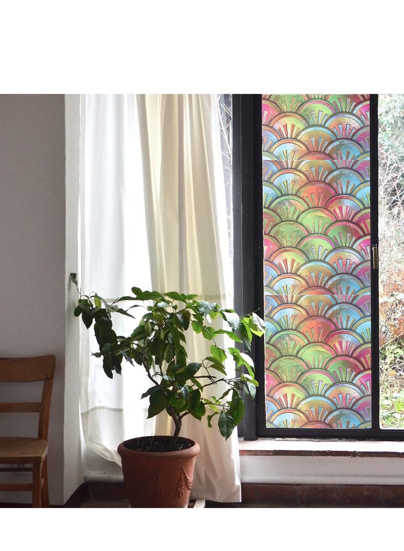 SYOSI 3D Colourful Window Privacy Film Glass Window Cling Decorative Sticker Decal for Home Kitchen Office Bedroom Living Room Bathroom - Image 4