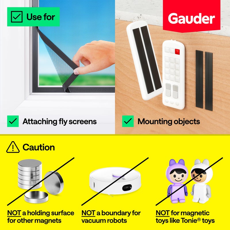 GAUDER A+B Magnetic Tape I Magnetic Strips with Adhesive Backing for Fly Screen & More | Magnetic Tape Roll (3.3 ft + 3.3 ft) - Image 2