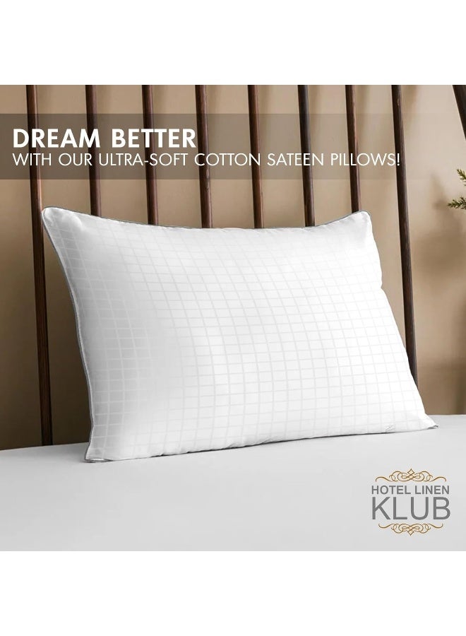 Hotel Linen Klub Hotel Linen Klub 250 TC Sateen Cotton Pillow with Single Piping  - Image 5