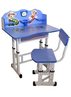 AGD Adjustable Height Kids Study Table Set, MDF Study Table for 3-11 Years Old (blue)  - Image 1