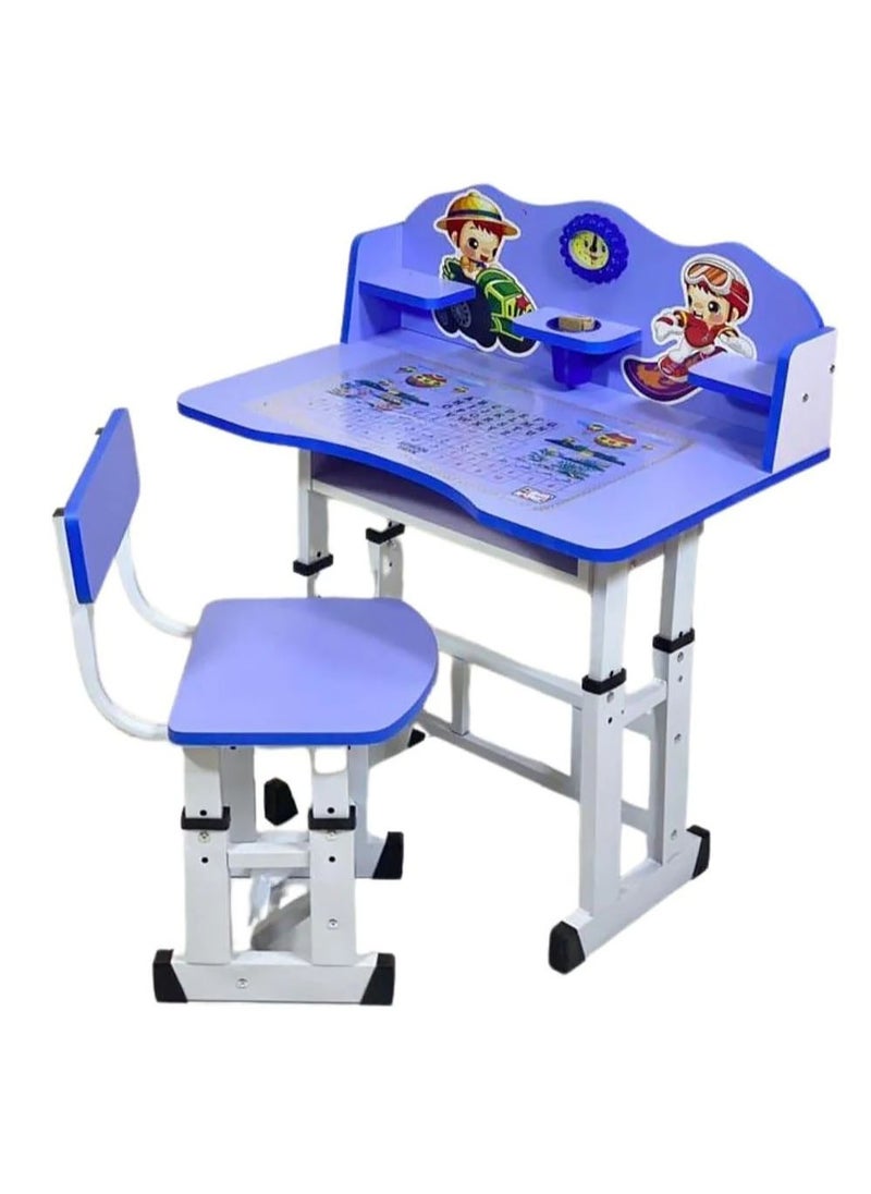 AGD - Adjustable Height Kids Study Table Set, MDF Study Table for 3-11 Years Old (blue) - Image 1