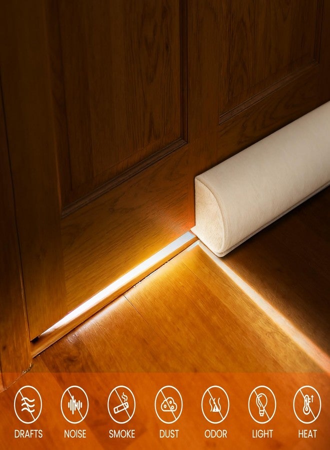 GDHOMM Door Draft Stopper Covers Gaps, Door Draft Guard for Bottom of Noise Blocker Energy Saving 30" to 36" Size Adjustable, White - Image 2