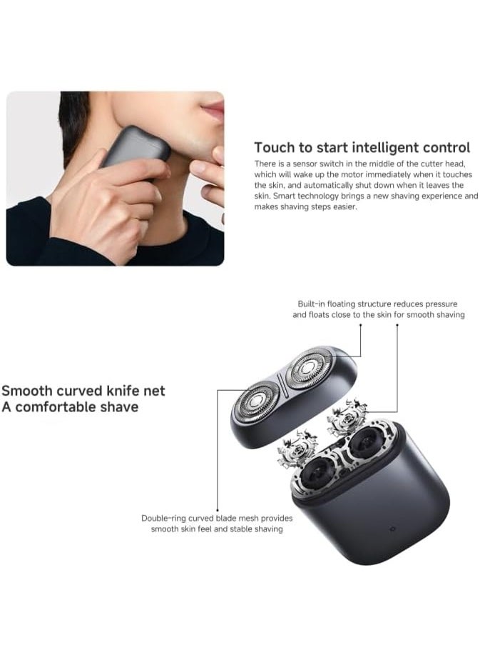 Xiaomi Electric Shaver S200 for Men – Rechargeable Cordless Razor with Dual Blade System, Wet & Dry Use, Fast Charging, IPX7 Waterproof Design, Ergonomic Grip, Travel-Friendly Electric Shaving Kit – Black - Image 2