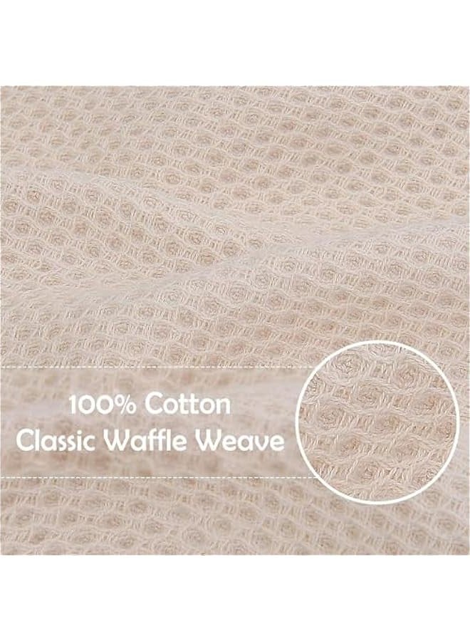 بيوينتي ثمينز مناشف اطباق المطبخ، نسيج الوافل القطني، مناشف اطباق فائقة النعومة والامتصاص وسريعة الجفاف، 34 × 34 سم، 6 قطع، الوان متعددة، ابيض - Image 2