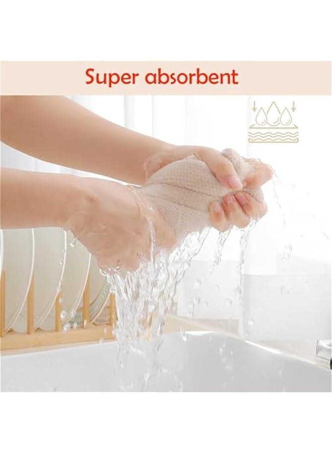 بيوينتي ثمينز مناشف اطباق المطبخ، نسيج الوافل القطني، مناشف اطباق فائقة النعومة والامتصاص وسريعة الجفاف، 34 × 34 سم، 6 قطع، الوان متعددة، ابيض - Image 3