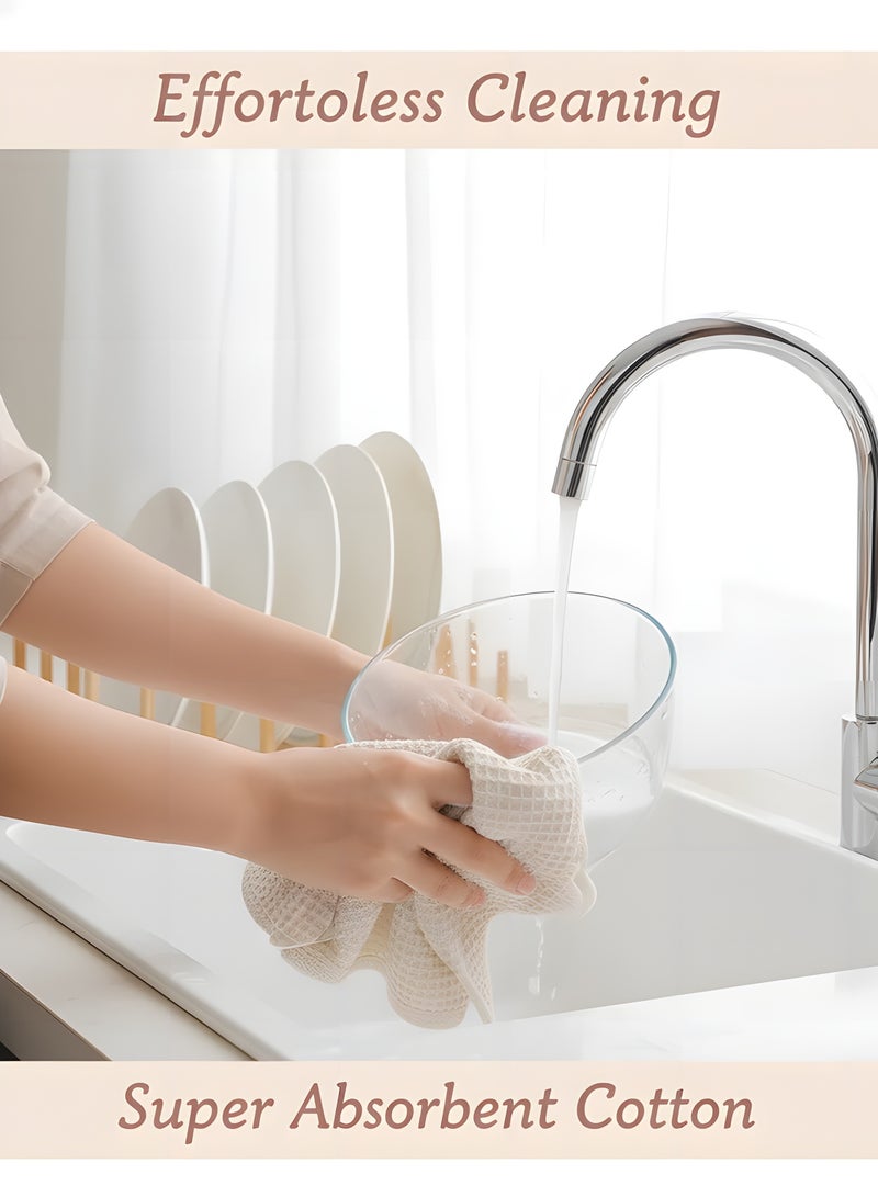 Beauenty Tea Towels,34x34cm,Kitchen Dishcloths,Cotton Waffle Weave,Ultra Soft Absorbent Quick Drying Dish Towels - Image 5