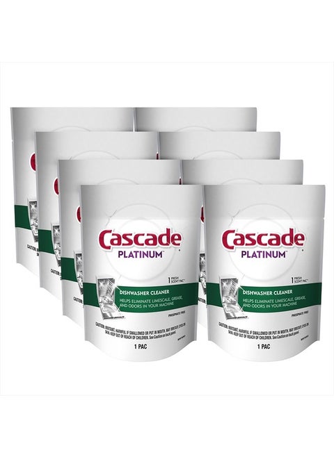 Platinum Dishwasher Cleaner Pods Fresh Scent, 1 Count (8 Pack)