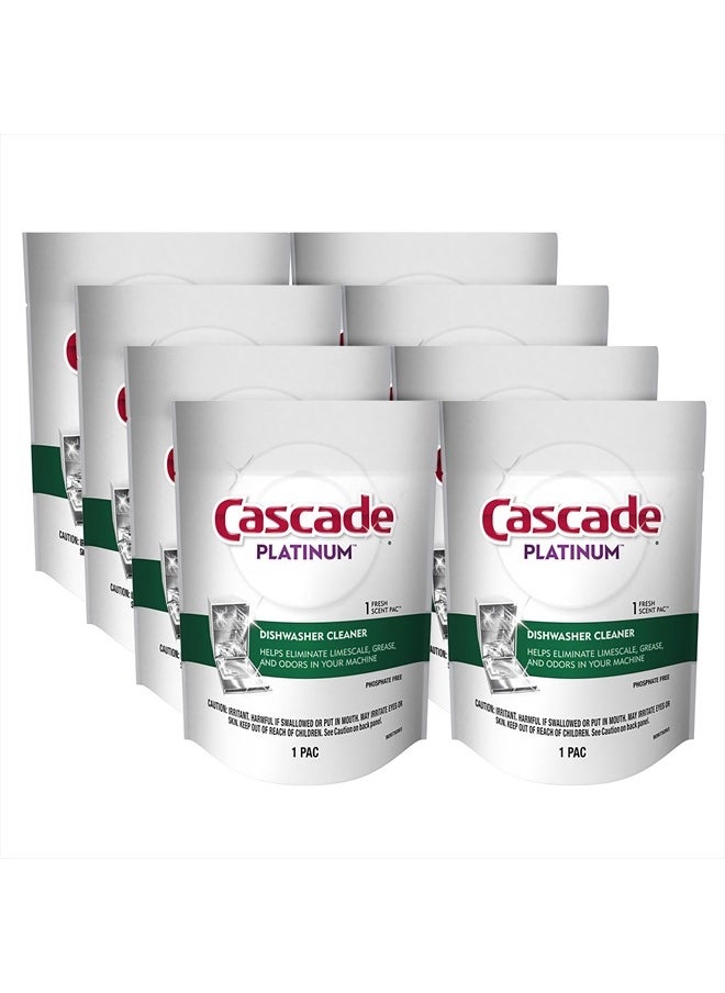 Platinum Dishwasher Cleaner Pods Fresh Scent, 1 Count (8 Pack)