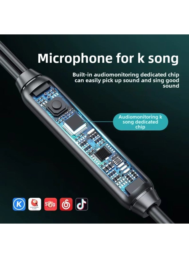 2021 In-ear Wired Headphones Subwoofer With Microphone Wire Control Game Karaoke Live Headphones Manufacturers Wholesale-Color:M22 TYP-C Digital Chip Interface White Tape Packing  - Image 4