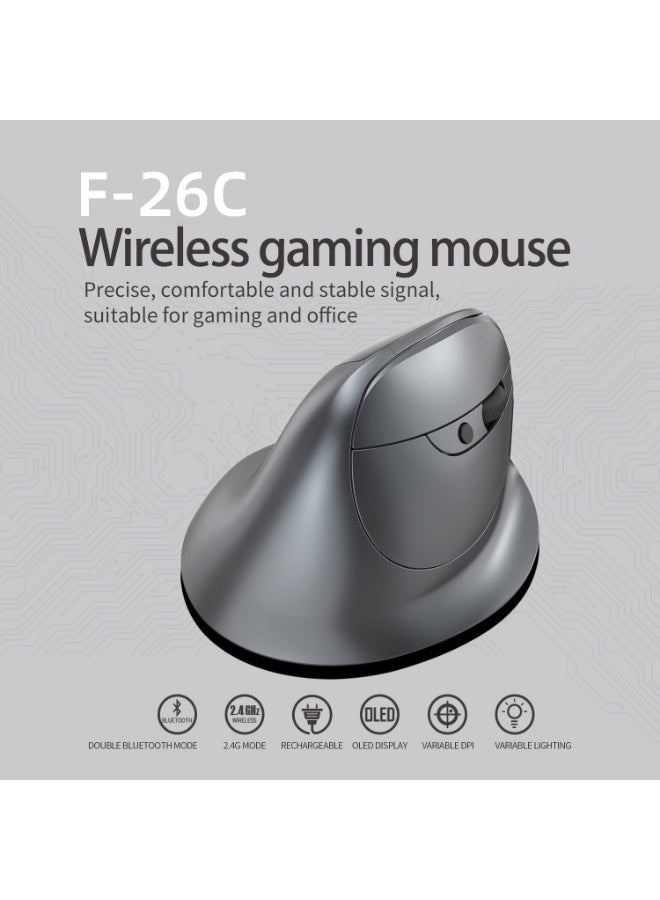 زيلوتس فأرة لاسلكية بتصميم عمودي عبر البلوتوث، مزودة بشاشة OLED، إضاءة RGB، تعمل بتقنية بصريّة، قابلة للشحن، متوافقة مع الحاسوب المحمول والمكتبي - Image 2