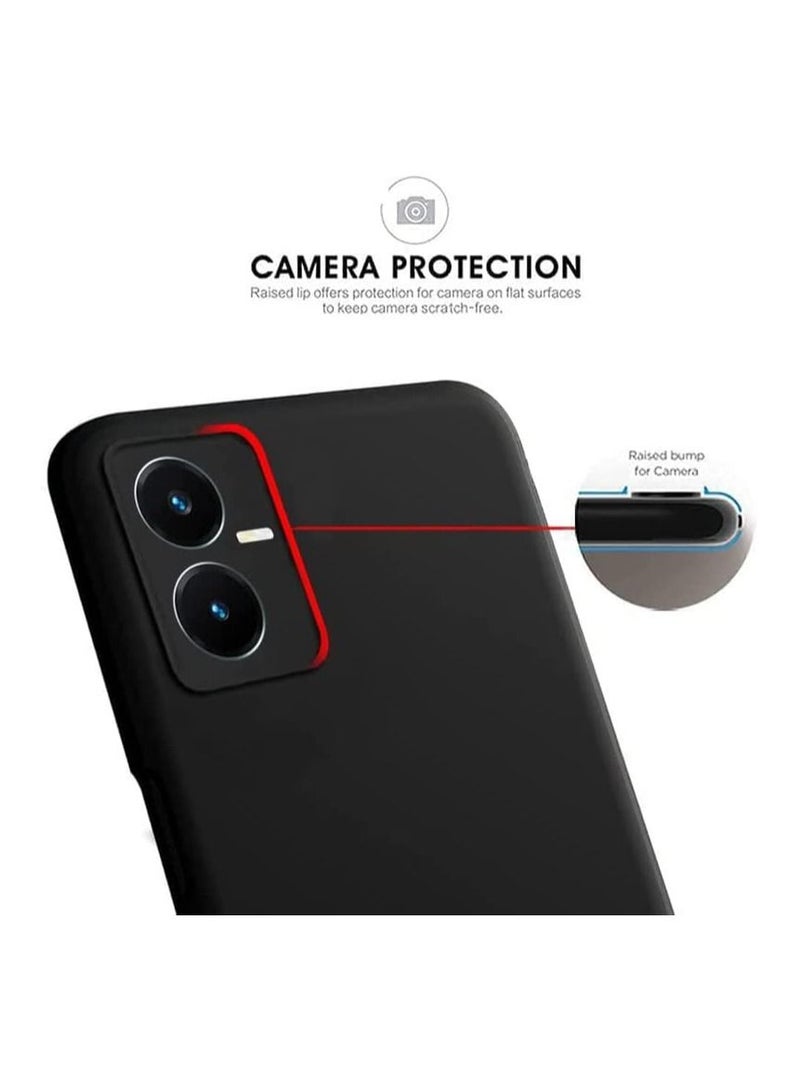 IAF ViVo Y22s Soft Flexible Silicone TPU Cover Slim Fit Matte Rubber Case Full Camera Protection for (Vivo Y22s, Black) - Image 3