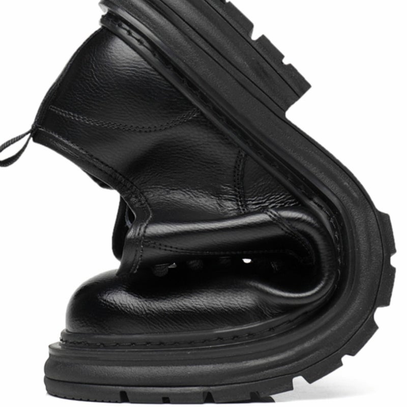 Cowhide Large Size Round Toe Men''s Derby Leather Shoes Black Business Casual Formal Shoes Wedding Groom Men''s Shoes - Image 3