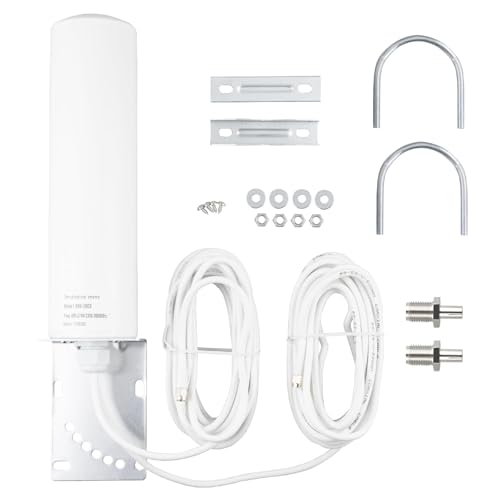 BOOBRIE 4G LTE/5G Antenna 10dBi High Gain OmniDirectional Outdoor Antenna 698-2700 3300-3800MHz SMA 16.4Ft Low Loss Cable TS9 Connector for 4G LTE 5G Router CPE Modem Gateway Cellular Trail Camera - Image 1