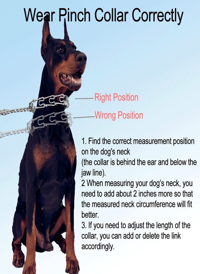 طوق تدريب الكلاب Real Fancy Prong Collar، سلسلة خانقة قابلة للتعديل، حلقات طوق ضغط مع أطراف مطاطية مريحة وإبزيم سريع الفتح للكلاب الصغيرة والمتوسطة والكبيرة (فضي - كبير جدًا) - Image 5